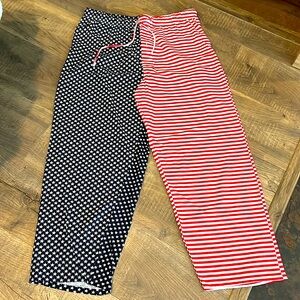 American FLAG lounge pants RED WHITE BLUE stars stripes wide leg stretch mens XL